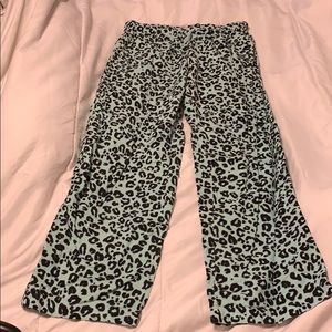 Green cheetah print pajama bottoms size Small
